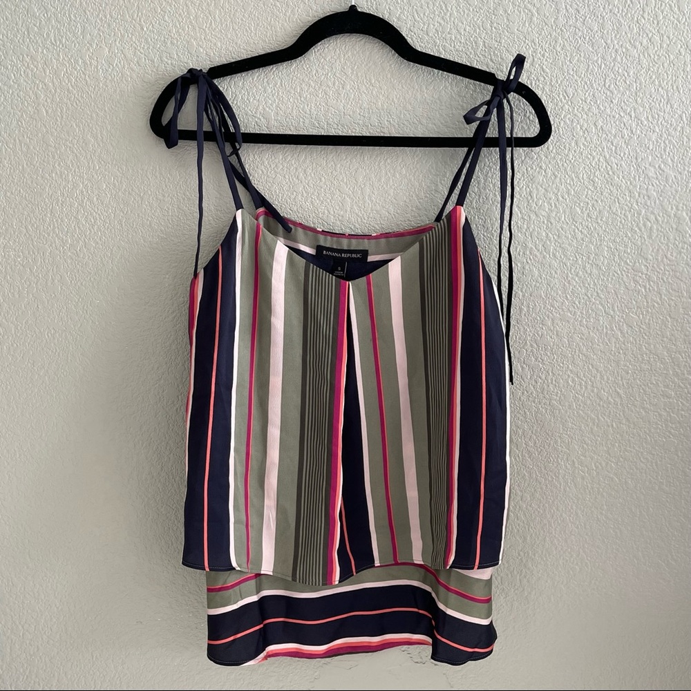 NWT Banana Republic Striped Top with Tie-Straps